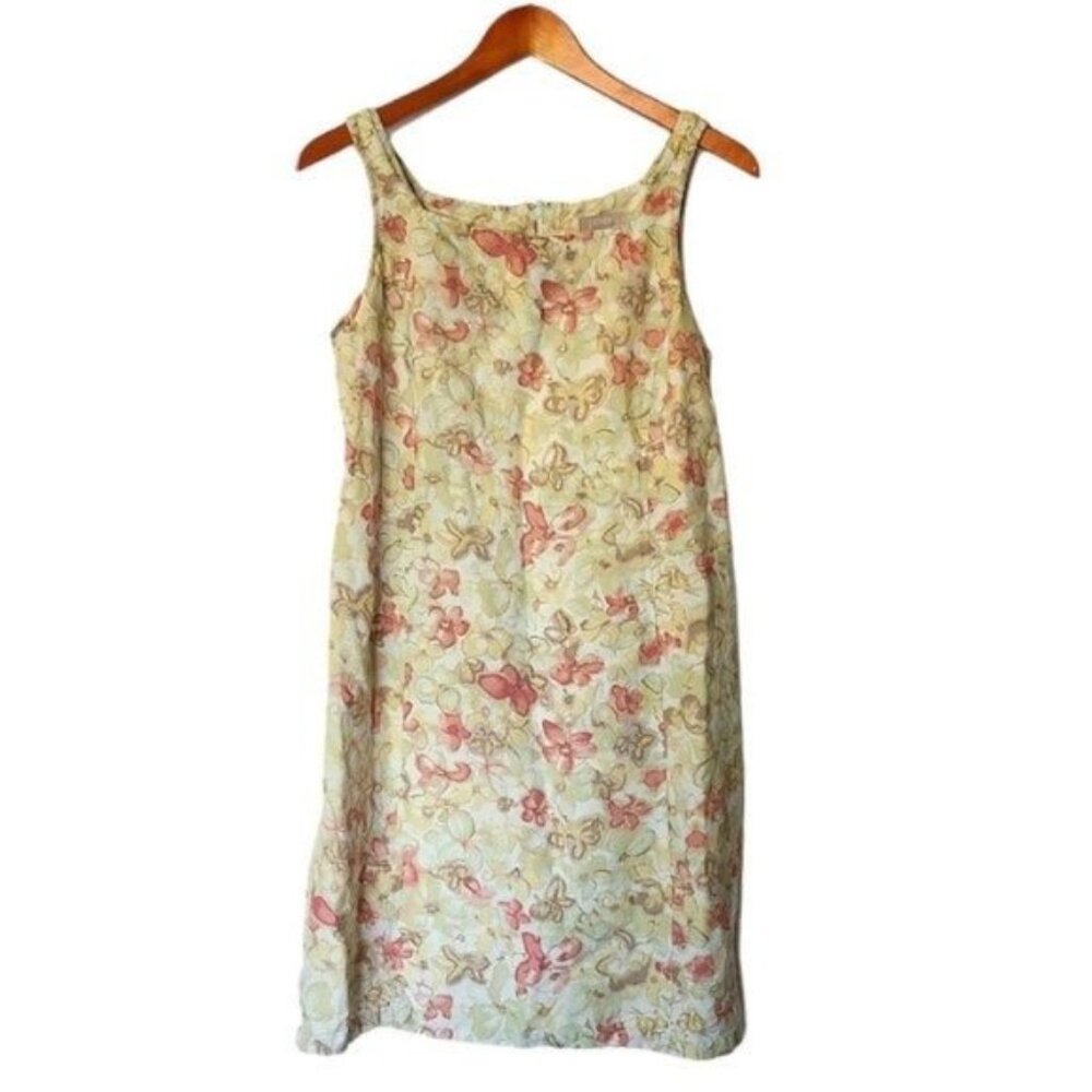 J. Crew Vintage Floral A Line Linen Dress 12